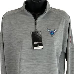 Charlotte Hornets 1/4 Quarter Zip Shirt NBA Nike Dri Fit Gray Womens M Medium